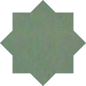Mosaic House Moroccan tile Tanger Cement Star C13 Evergreen  solid cement, encaustic, loose, size 